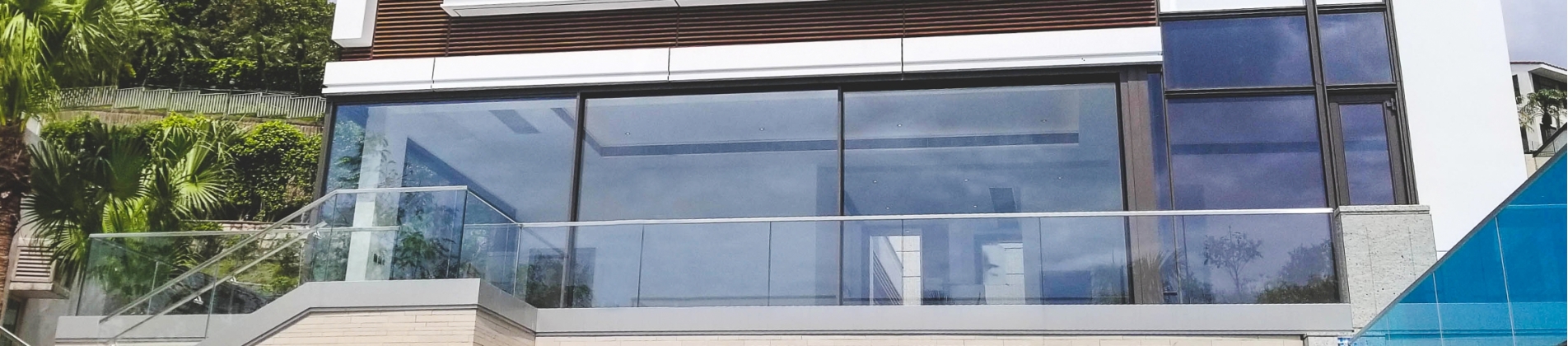 SP-glass balustrade, glass wall and window